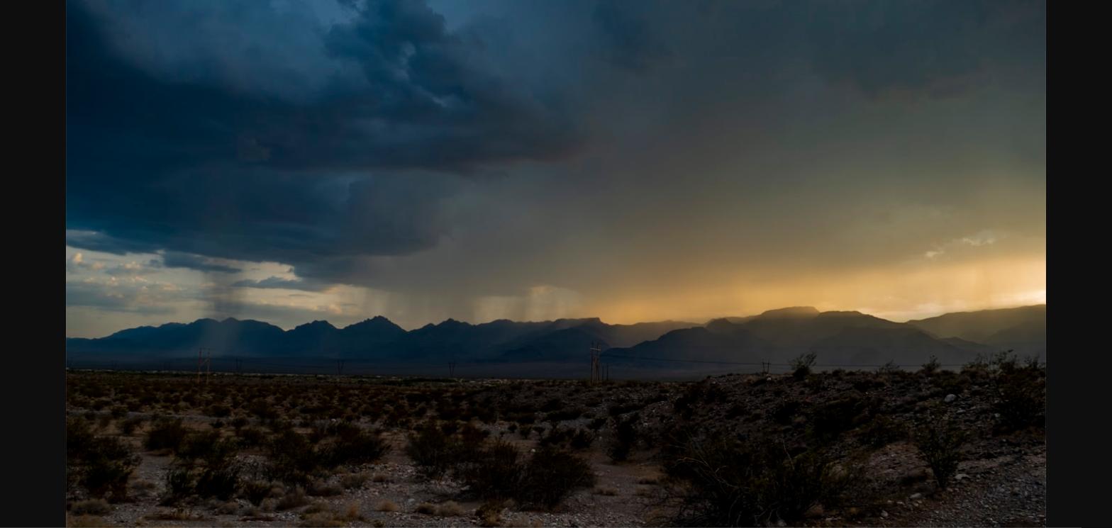 Storm clouds rolling over the Las Vegas desert during monsoon season